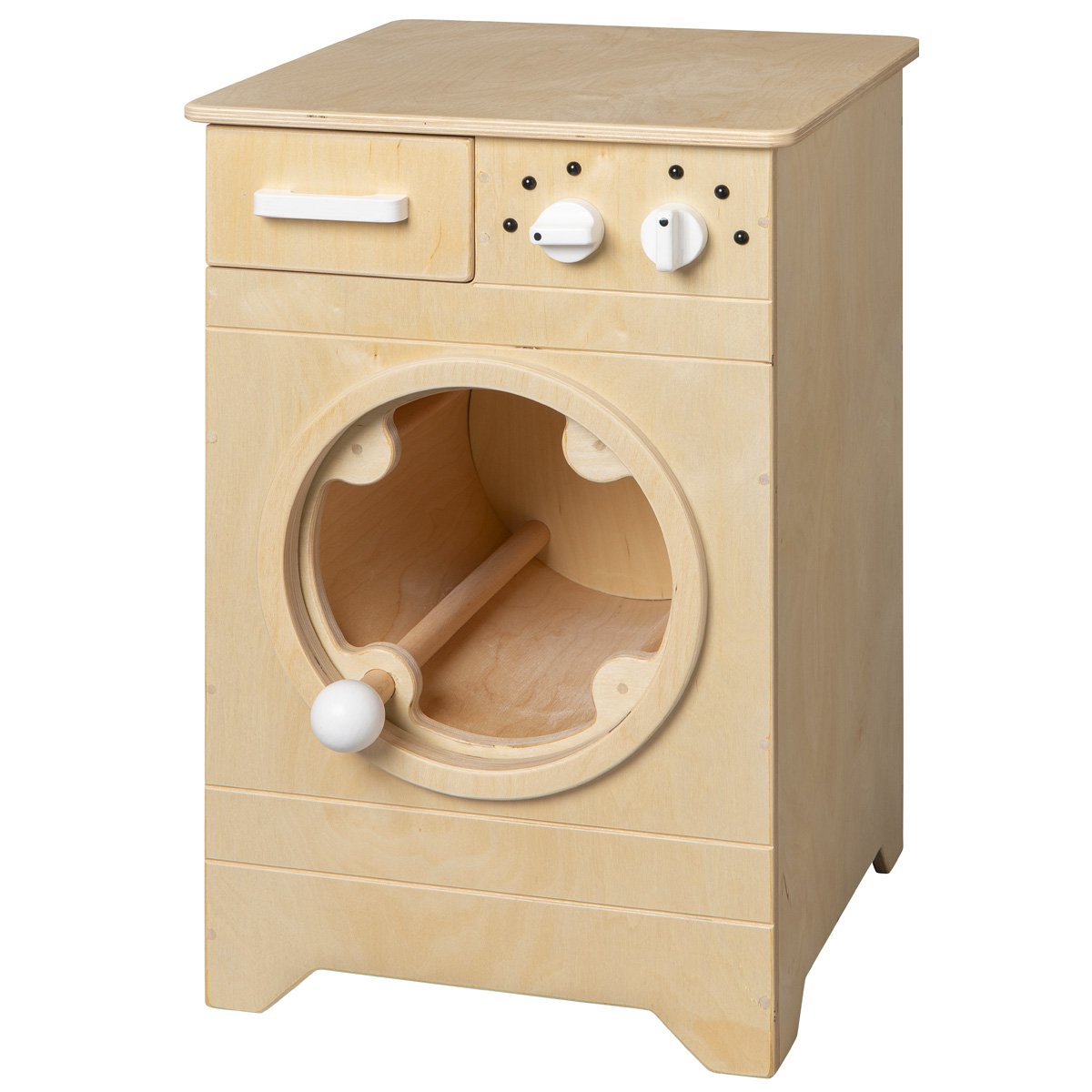 Van Dijk Toys wooden toy washing machine - Natural with white (Childcare quality)