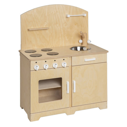 Van Dijk Toys wooden toy kitchen / kitchenette Toddlers - Natural with white (Childcare quality)