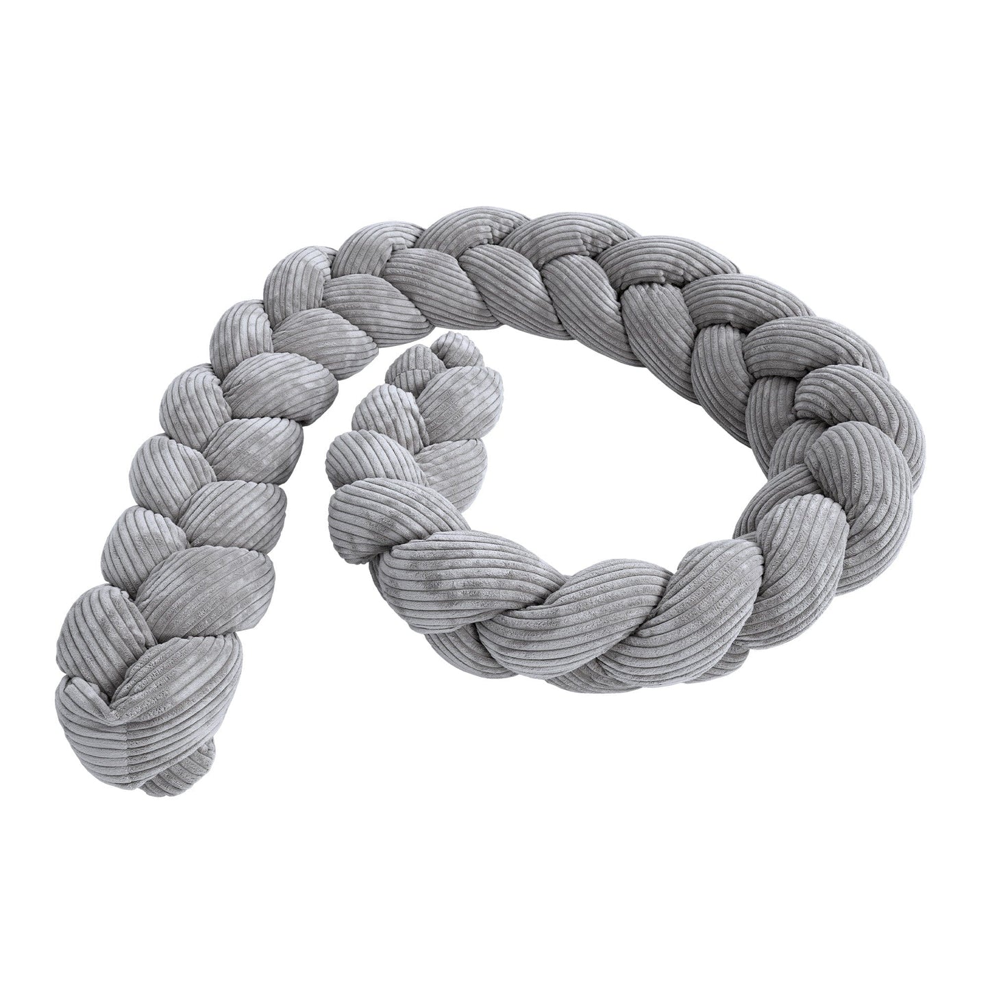 Crib Bumper Braid - Soft Protective Bumper for Babies | Aesthetic Grey Size L - 300 cm