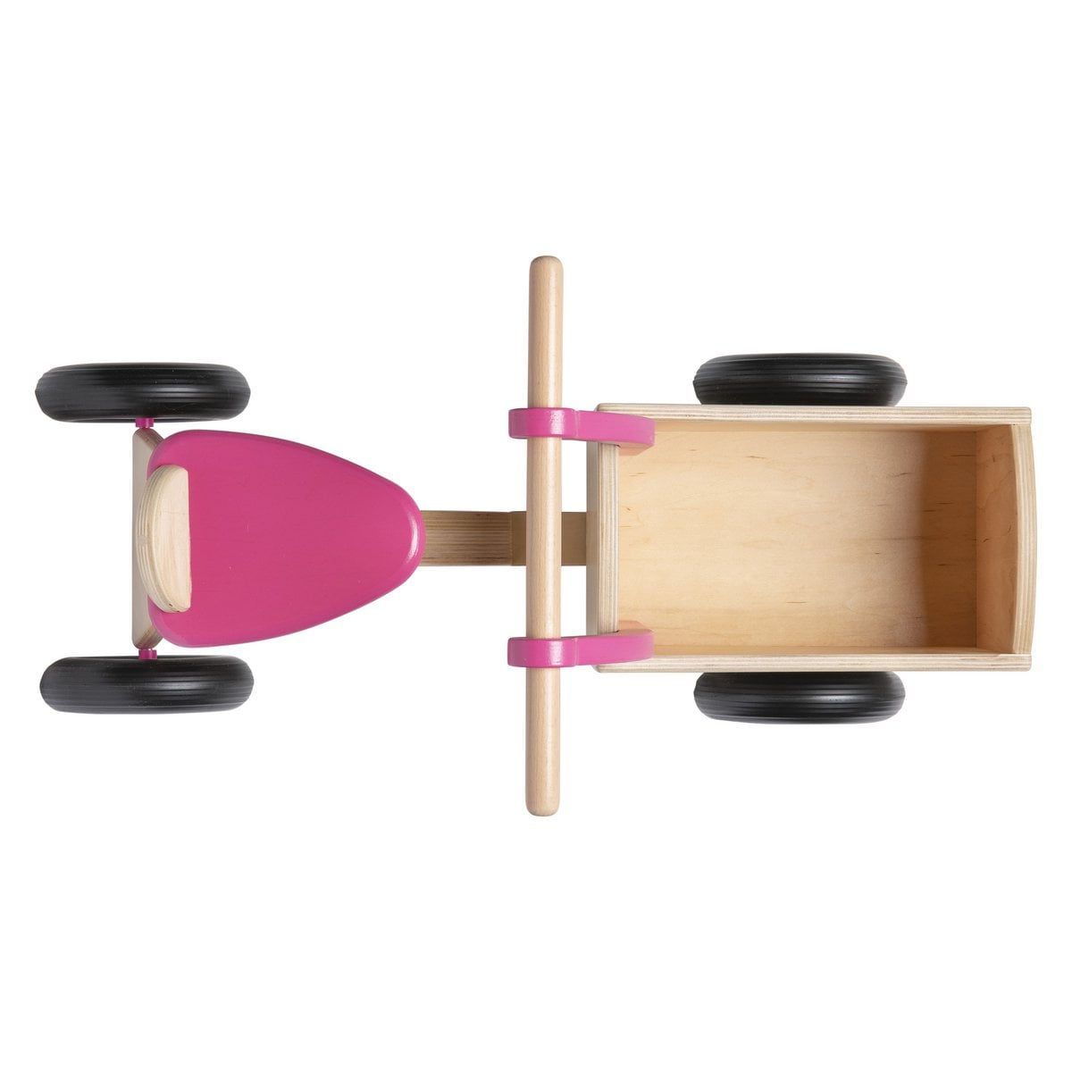 Van Dijk Toys houten kinder loop bakfiets vanaf 1 jaar - Roze (Kinderopvang kwaliteit)