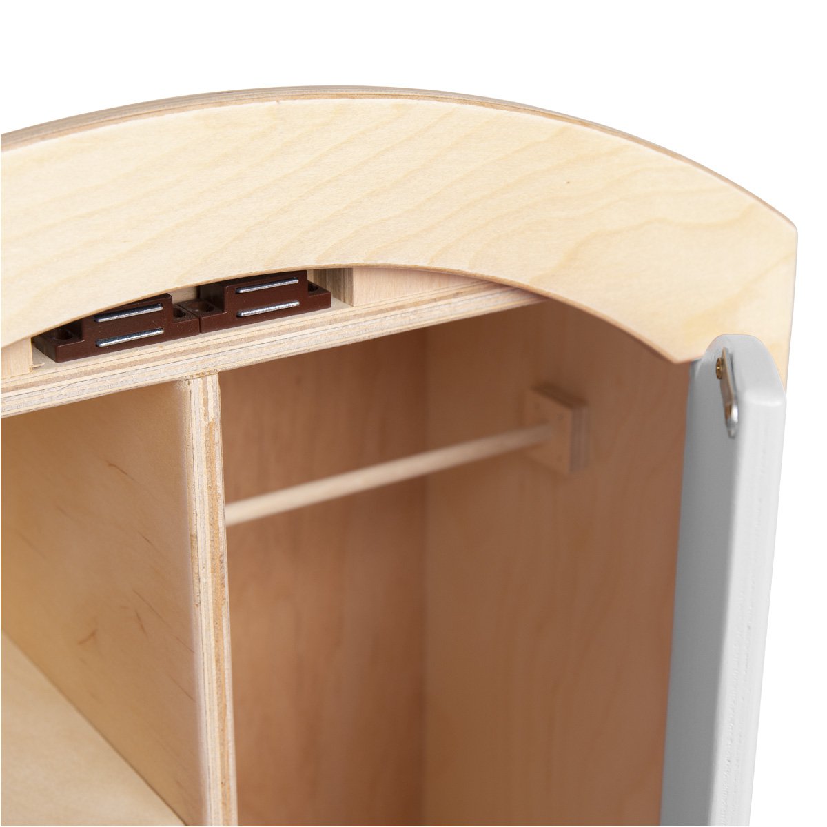 Van Dijk Toys houten speelgoed Poppenkledingkast - Naturel met wit (Kinderopvang kwaliteit)