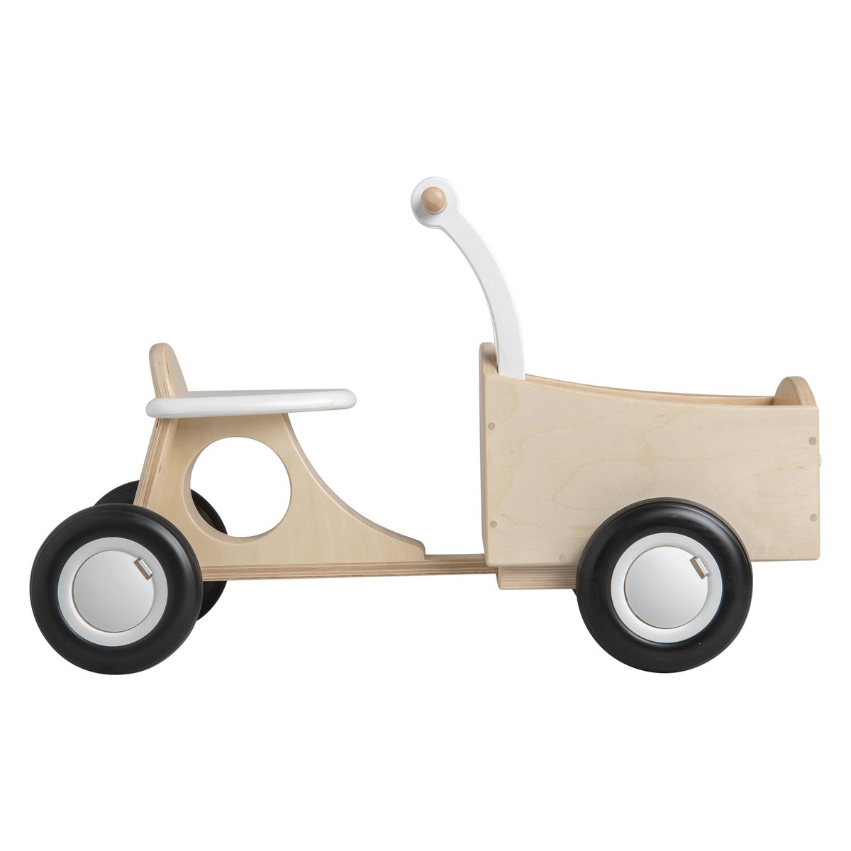 Van Dijk Toys houten kinder loop bakfiets vanaf 1 jaar - Wit (Kinderopvang kwaliteit)