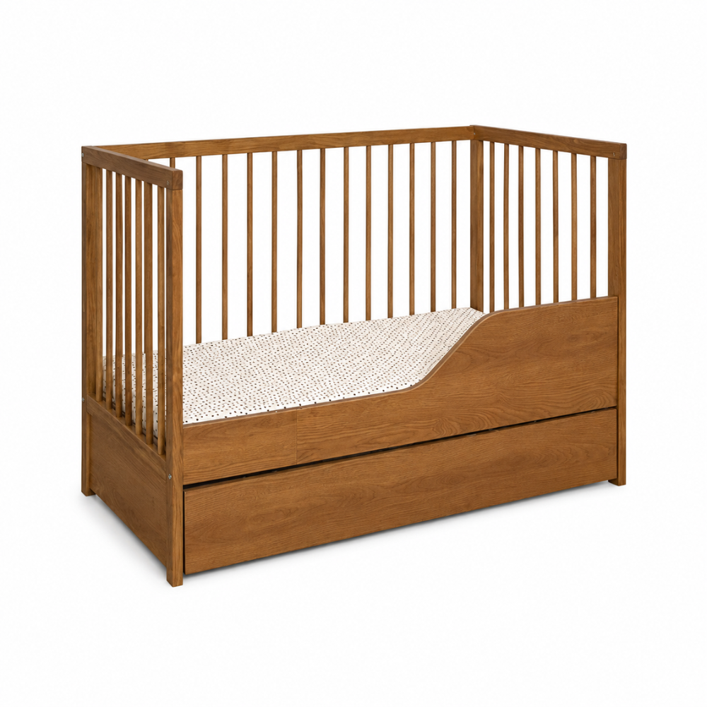 ATB DODI lit bébé 120 × 60 cm avec tiroir – chêne – vue supplémentaire 3