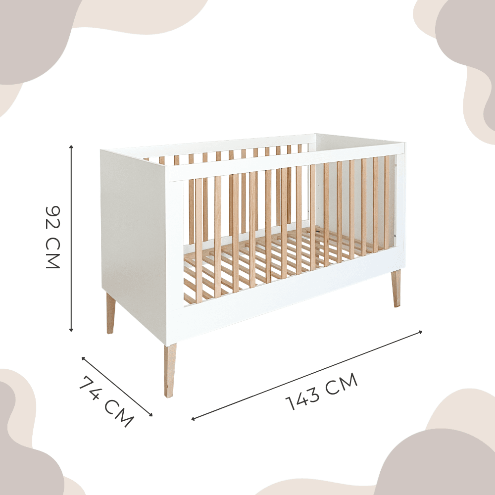 ATB ILA ledikant 140 × 70 cm 2-in-1 – wit