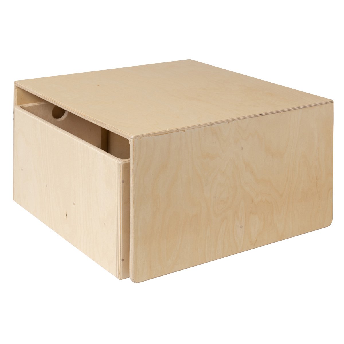 Wooden cube table & children's bench - 75x75x40 cm