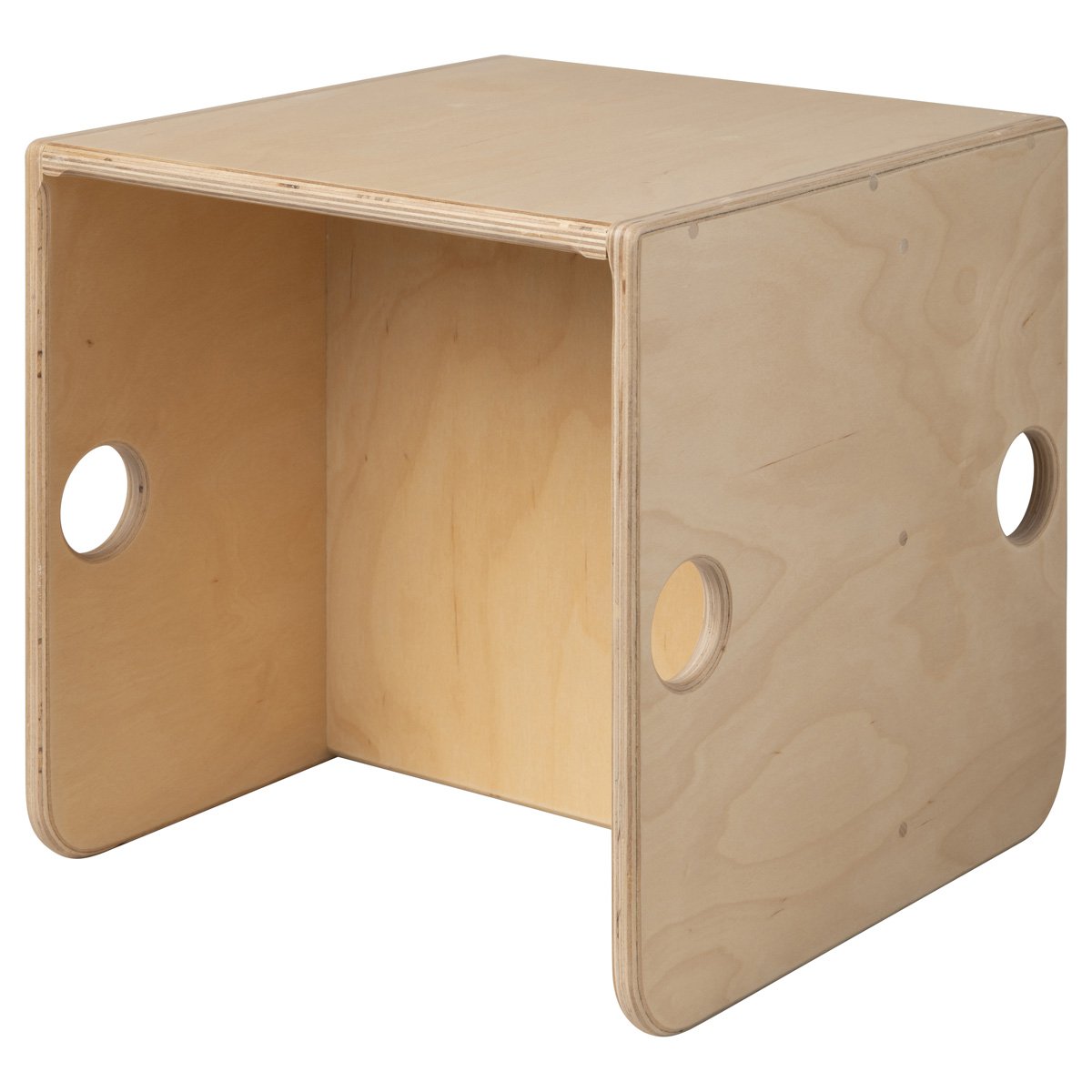 Van Dijk Toys houten kubusstoel / kinderstoel Naturel - 35x35x35 cm vanaf 1 jaar (kinderopvang kwaliteit)