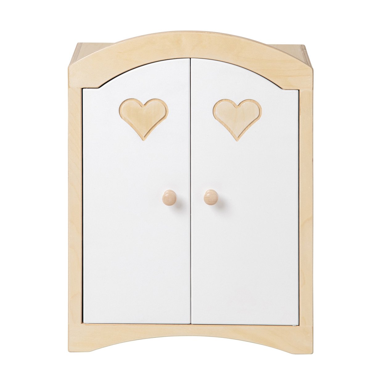 Van Dijk Toys houten speelgoed Poppenkledingkast - Naturel met wit (Kinderopvang kwaliteit)
