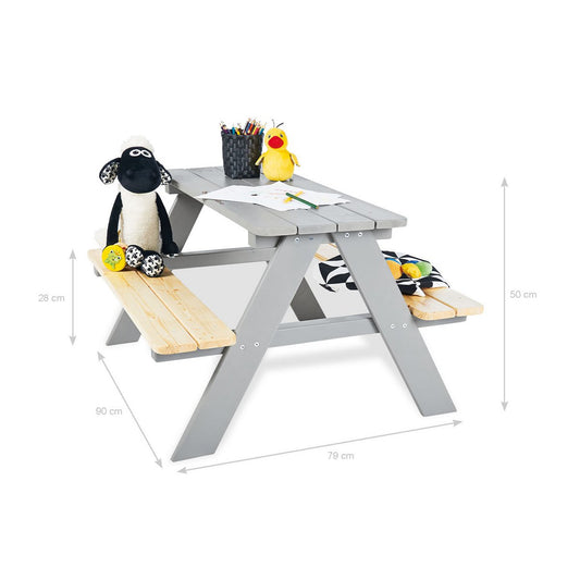 Children's Picnic Table Nicki for 4, grey