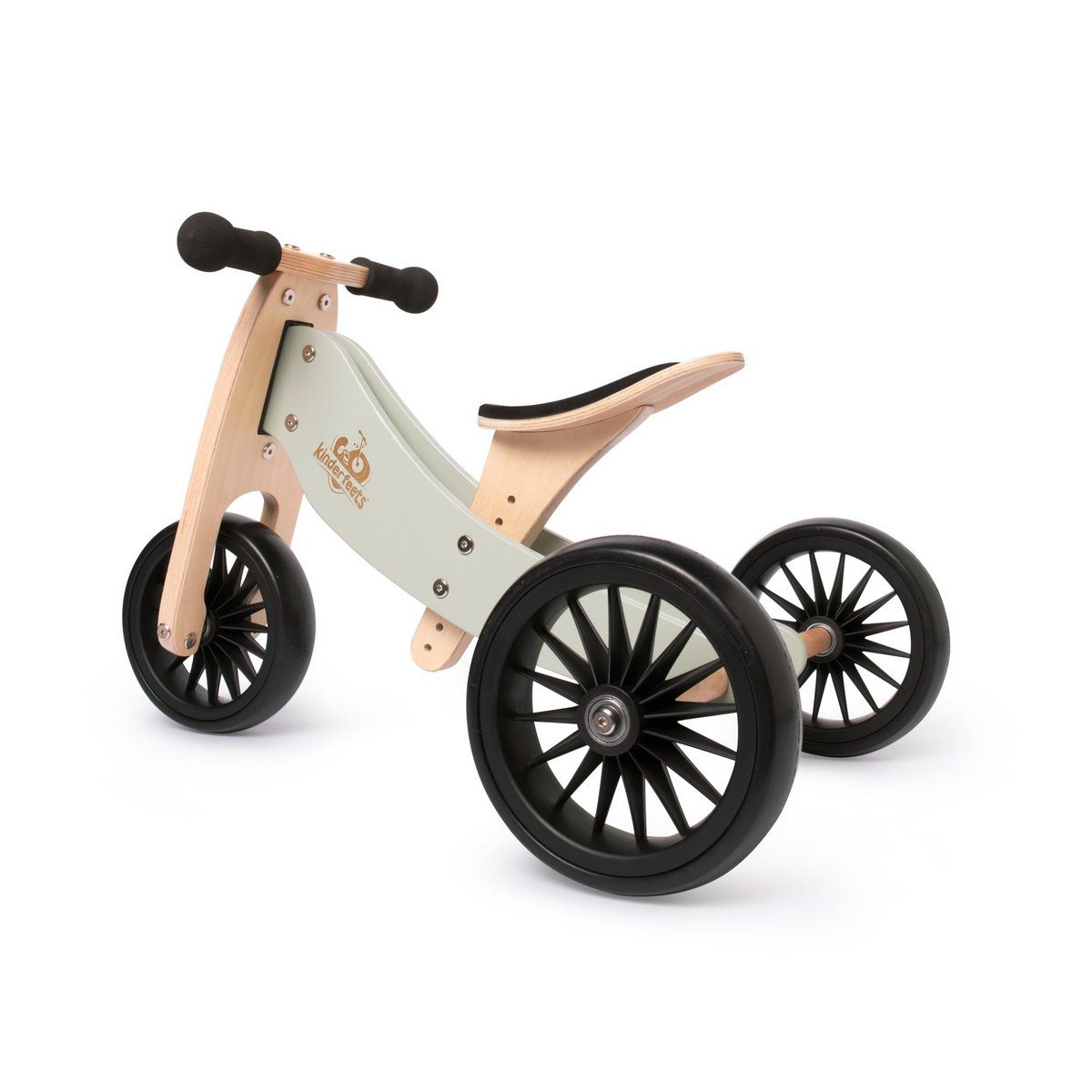 Kinderfeets 2-in-1 houten loopfiets & driewieler Tiny Tot Plus - Silver Sage