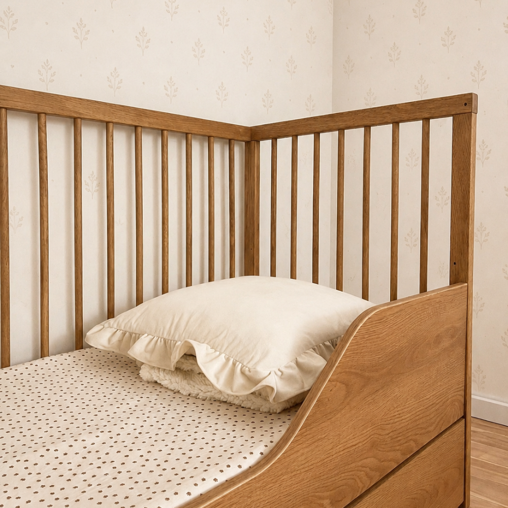 ATB DODI lit bébé 120 × 60 cm avec tiroir – chêne – vue supplémentaire 8