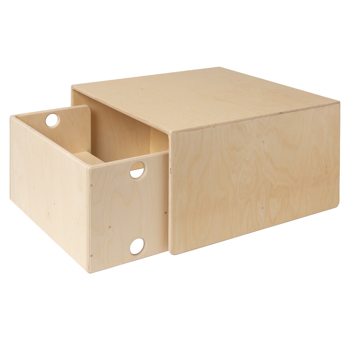 Wooden cube table & children's bench - 75x75x40 cm