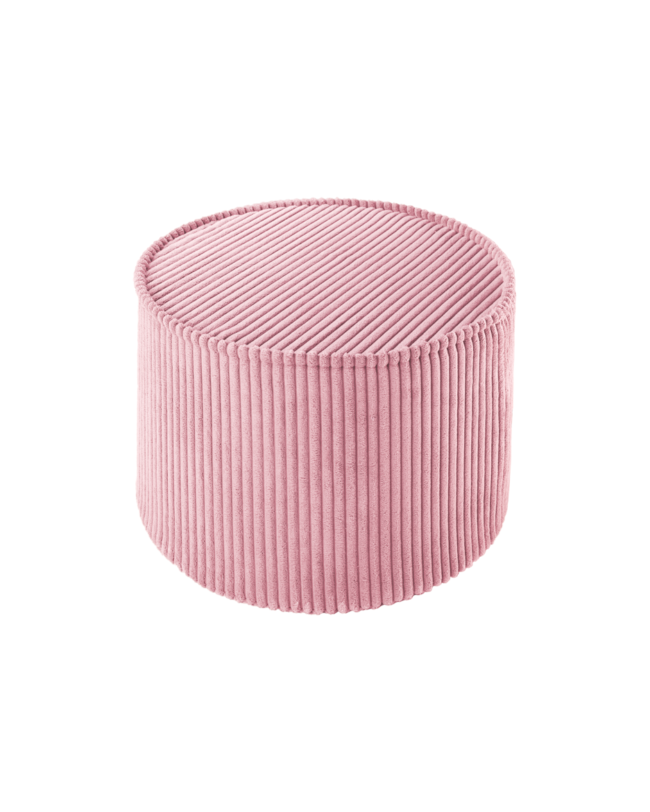 Wigiwama Pink Mousse Pouffe - ribbed pouffe