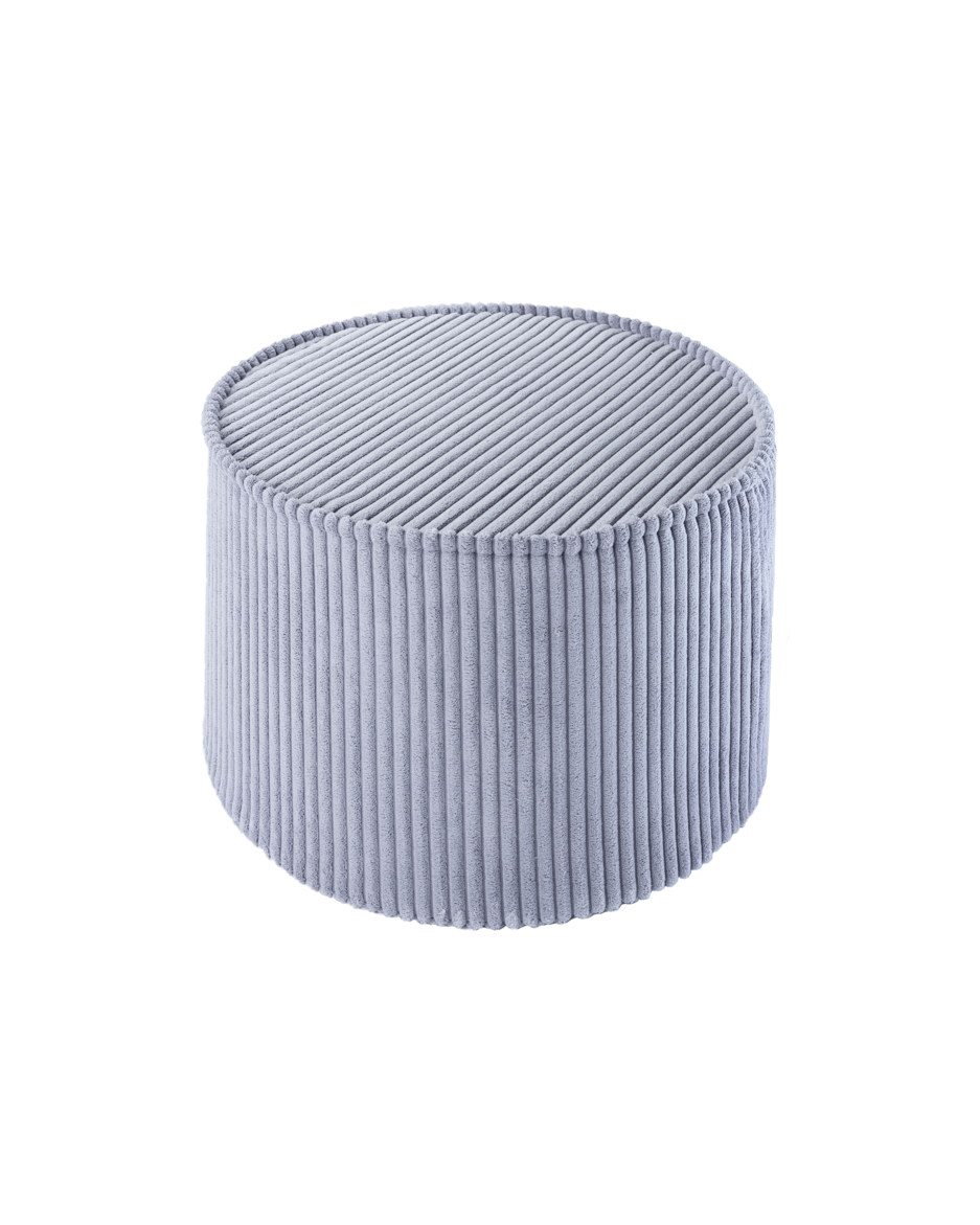 Wigiwama Blueberry Blue Pouffe - ribbed fabric pouffe