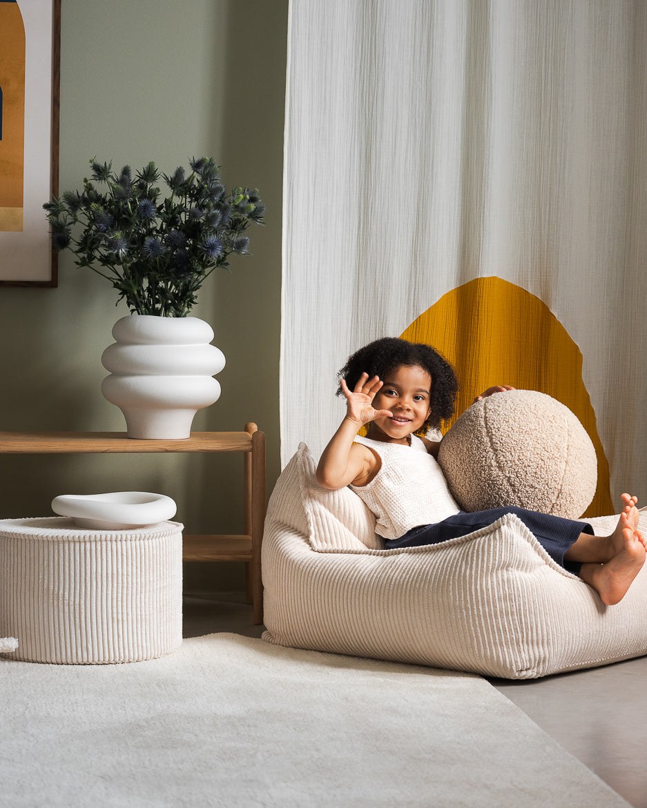 Wigiwama Marshmallow Pouffe - ribbed pouffe