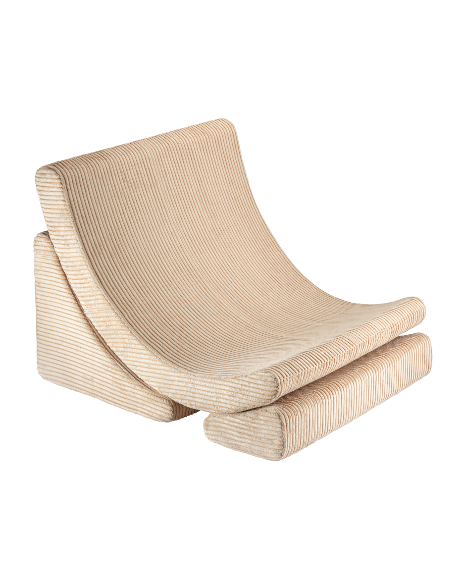 Wigiwama Brown Sugar Moon Chair - ribbed lounge chair