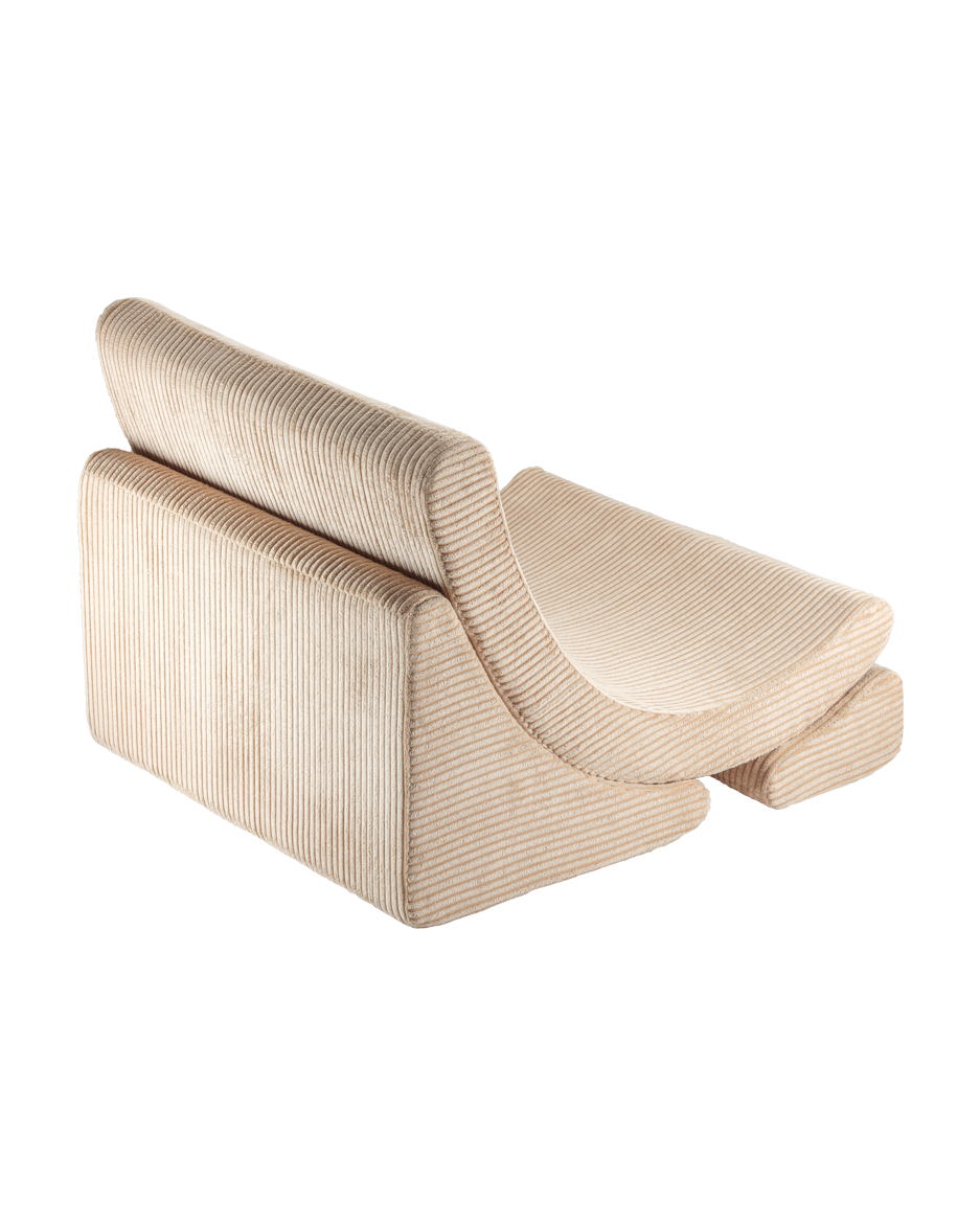 Wigiwama Brown Sugar Moon Chair - ribbed lounge chair