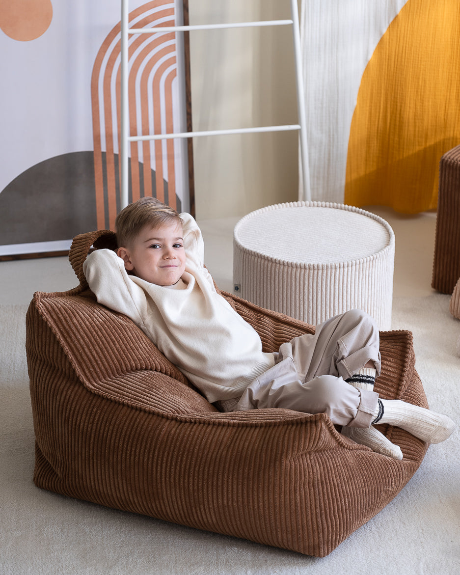 Wigiwama Marshmallow Pouffe - ribbed pouffe