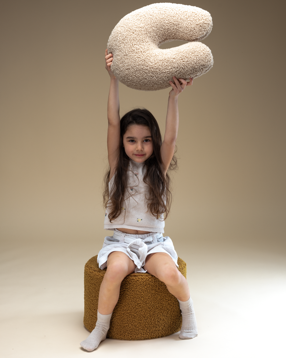 Wigiwama Biscuit U Pillow - teddy fabric pillow