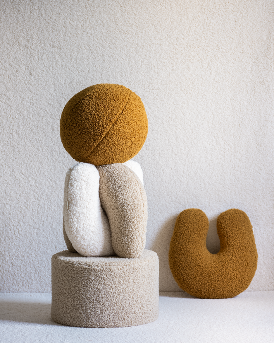 Wigiwama Biscuit U Pillow - teddy fabric pillow