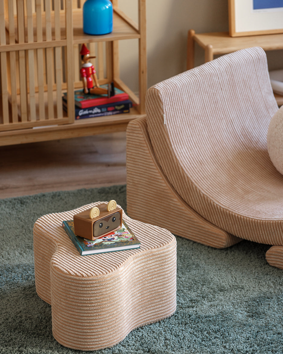 Wigiwama Brown Sugar Cloud Pouffe - ribbed fabric pouffe