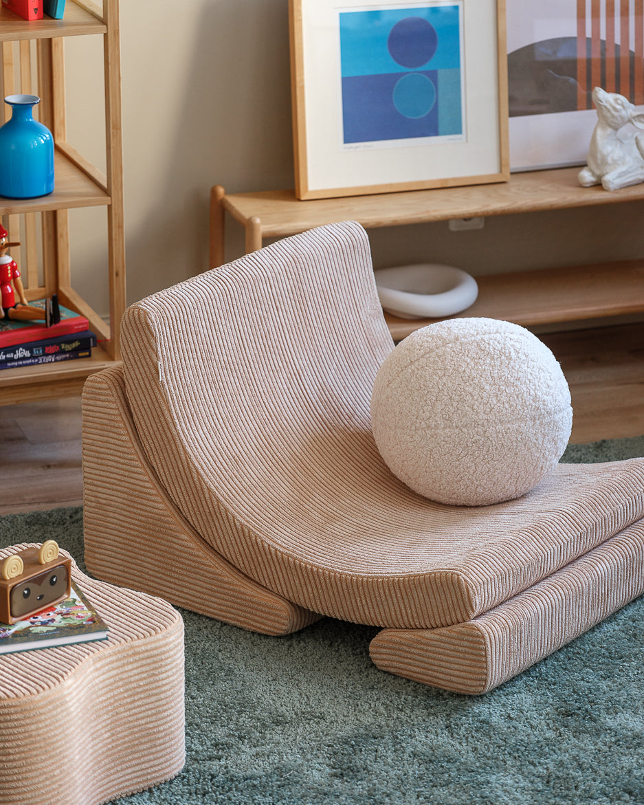 Wigiwama Brown Sugar Moon Chair - ribbed lounge chair