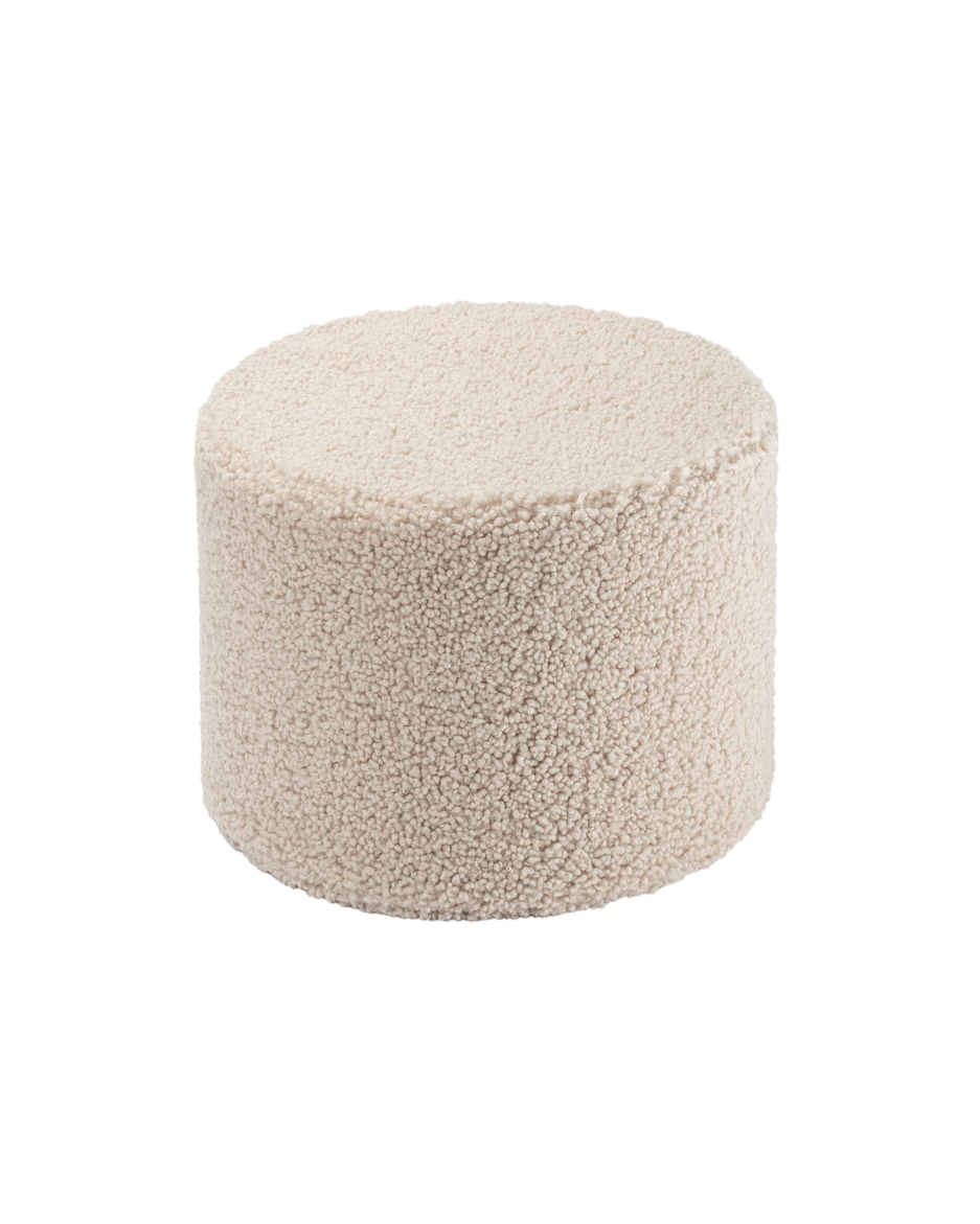 Wigiwama Biscuit Pouffe - teddy fabric pouffe