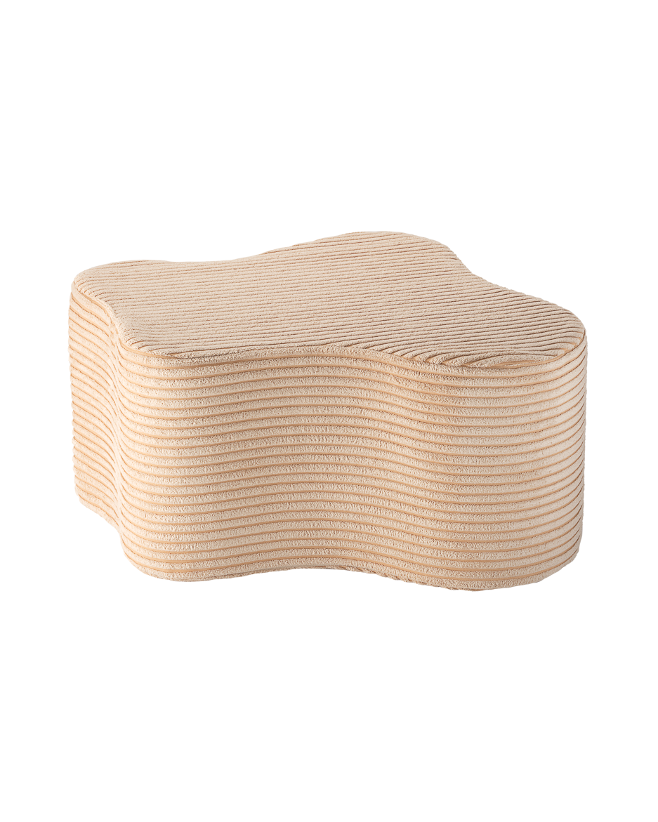 Wigiwama Brown Sugar Cloud Pouffe - ribbed fabric pouffe