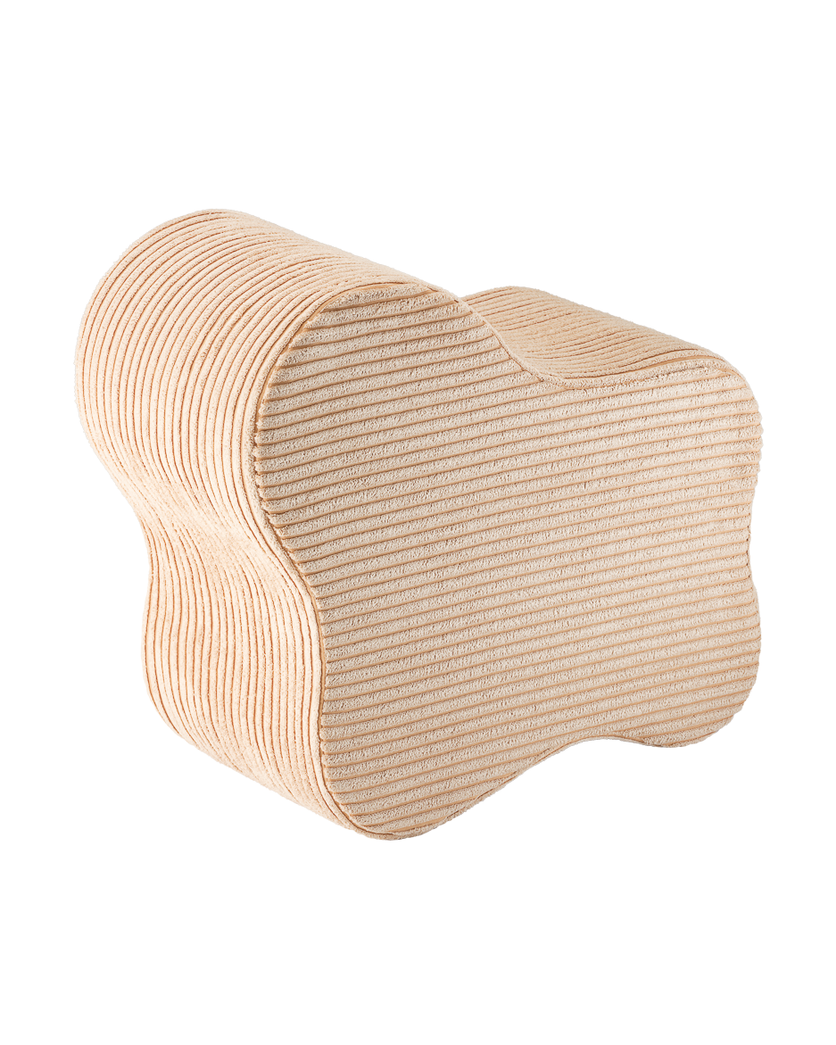Wigiwama Brown Sugar Cloud Pouffe - ribbed fabric pouffe