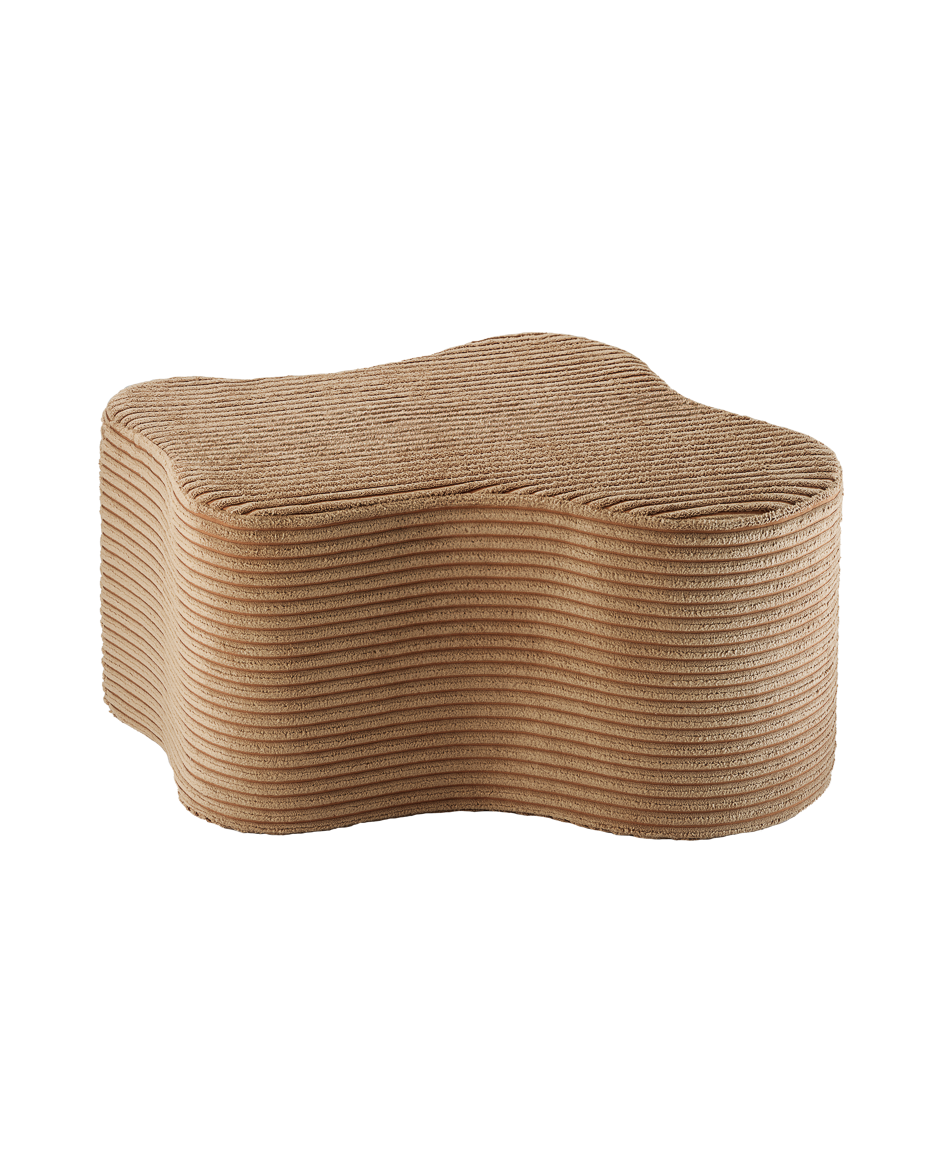 Wigiwama Toffee Cloud Pouffe - ribbed fabric pouffe