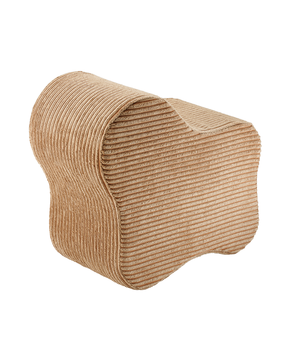 Wigiwama Toffee Cloud Pouffe - ribbed fabric pouffe