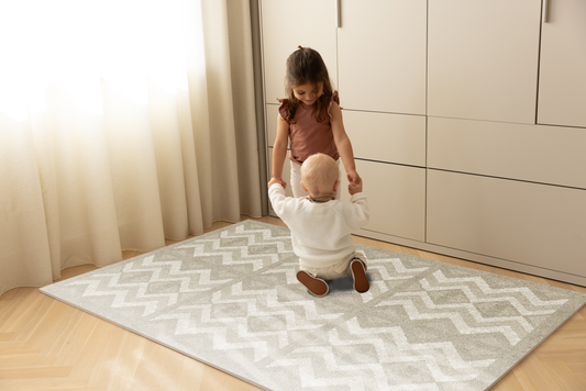 Kilim playmat foam - Feather Gray