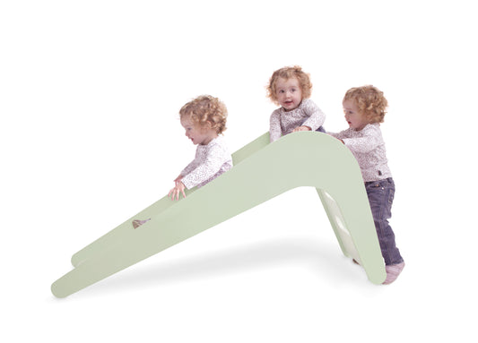 Jupiduu Indoor Kids Slide - Green wooden slide