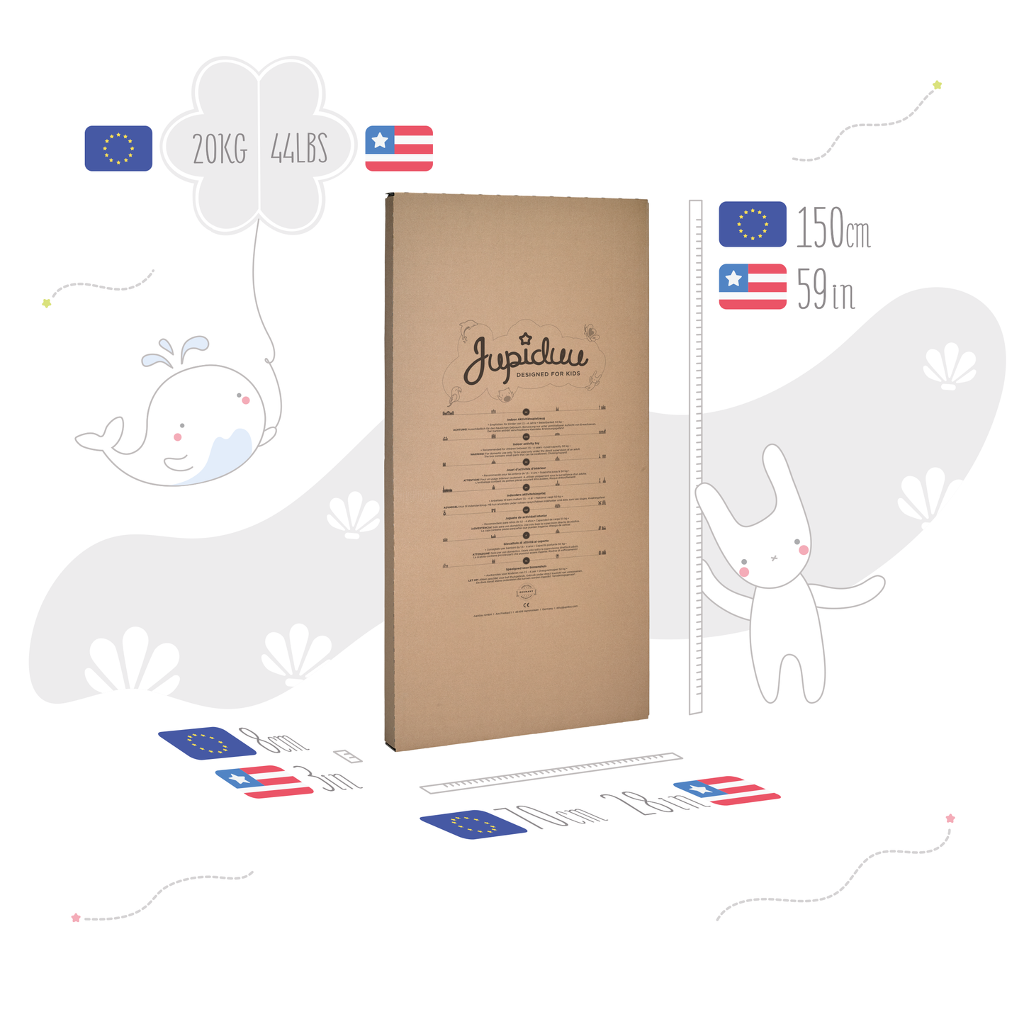 Jupiduu Indoor Kids Slide - wooden slide White