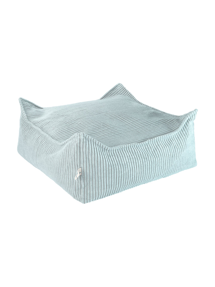 Wigiwama Peppermint Green Square Ottoman - ribbed fabric pouf