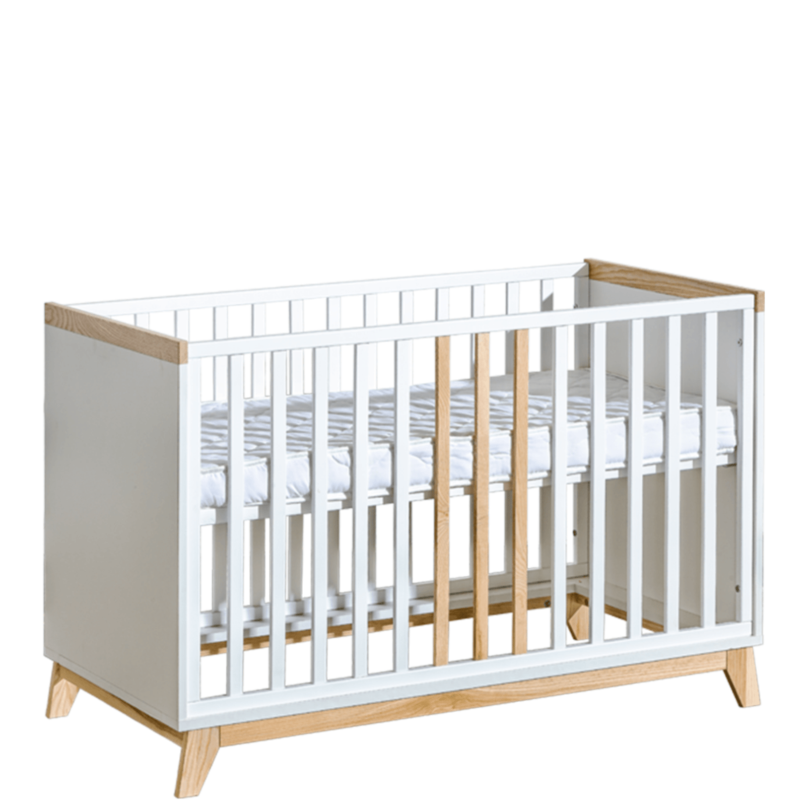 ATB NORDIK ledikant 120 × 60 cm met sofafunctie – wit/essen