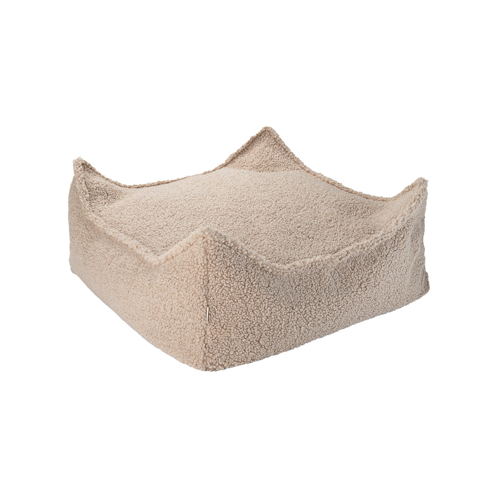 Wigiwama Biscuit Square Ottoman - teddy fabric ottoman