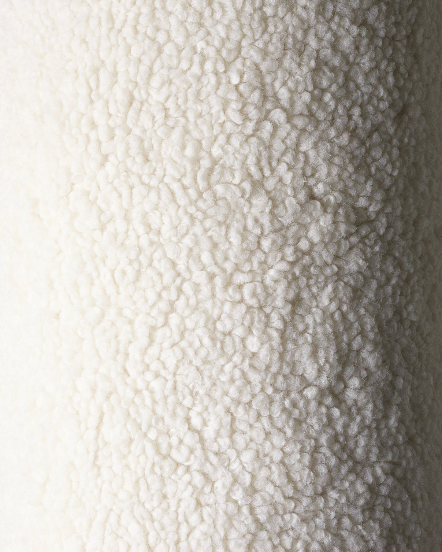 Wigiwama Cream White Pouffe - teddy fabric pouffe
