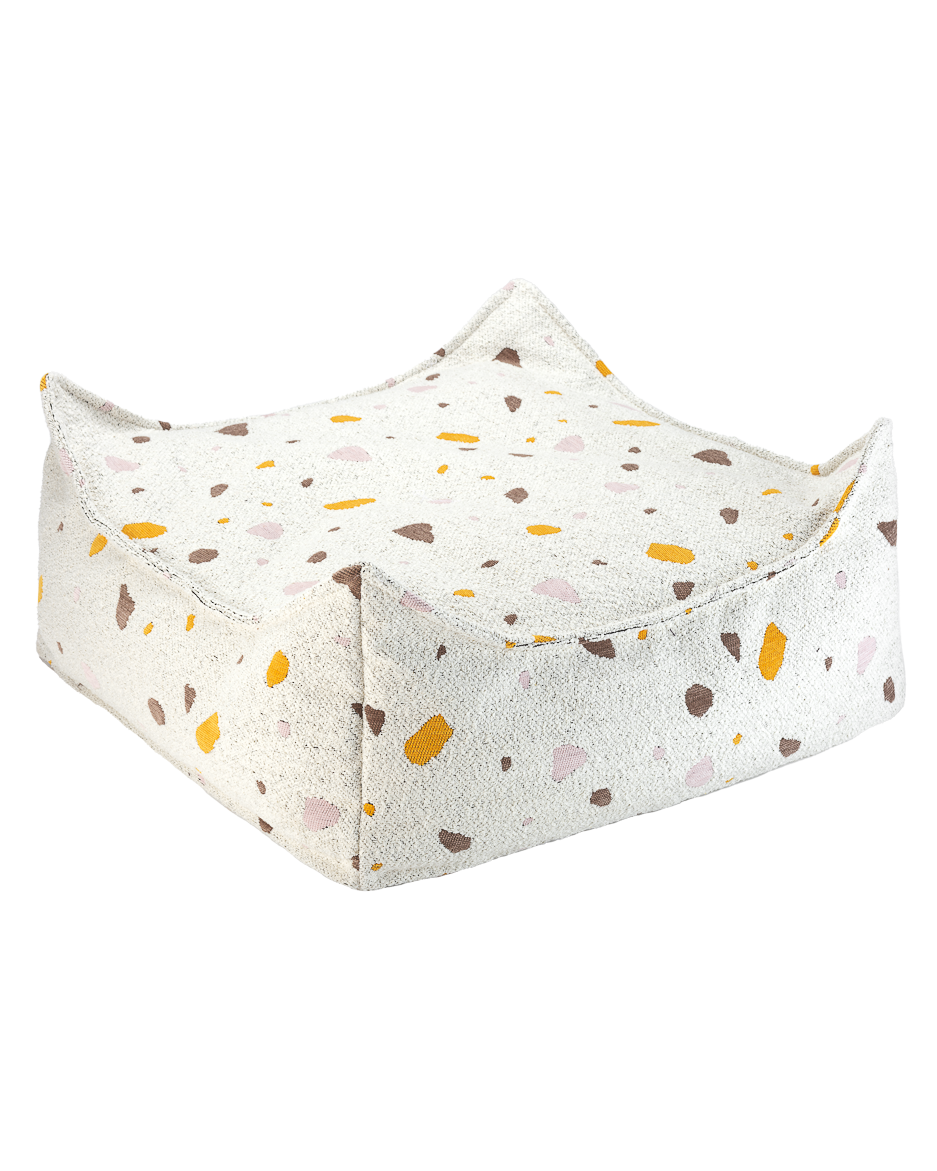 Wigiwama Terrazzo Marble Square Ottoman - woven pouf