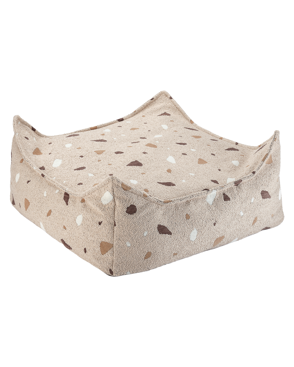 Wigiwama Terrazzo Sand Square Ottoman - woven pouf
