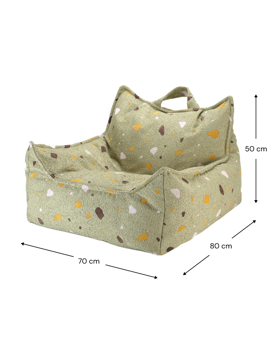 Wigiwama Terrazzo Moss Beanbag Chair - woven beanbag