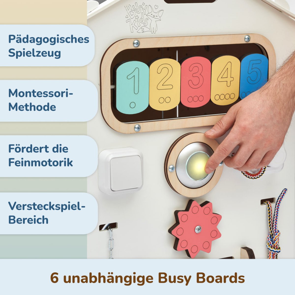 BusyKids Busy Board sensorisch speelhuisje – wit-Speelhuisje