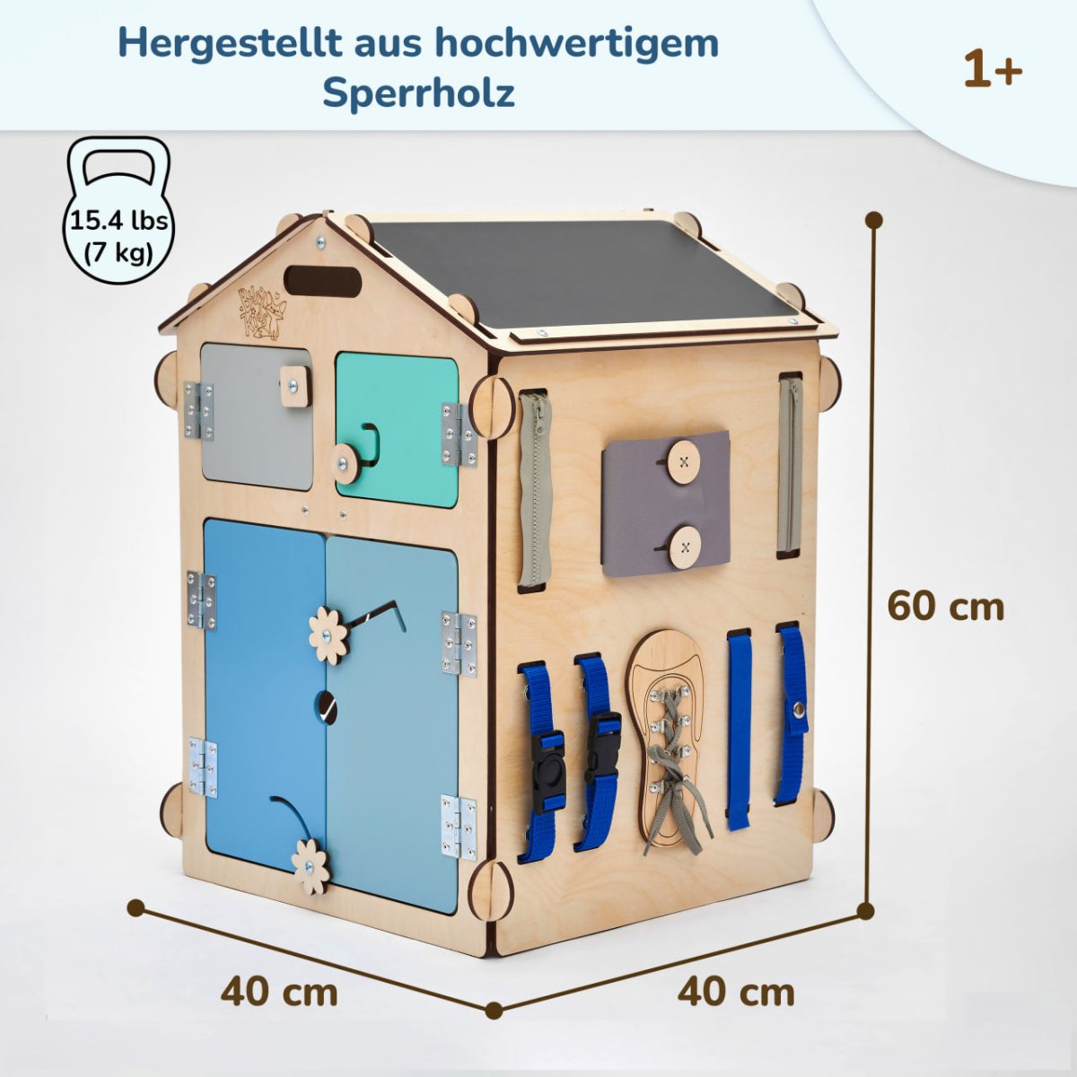 BusyKids Busy Board speelhuisje – naturel mint, limited edition-Speelhuisje