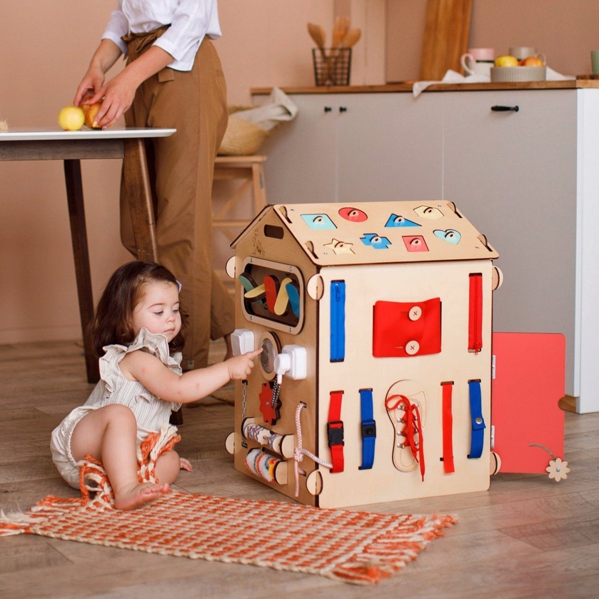 BusyKids Busy Board speelhuisje – naturel-Speelhuisje