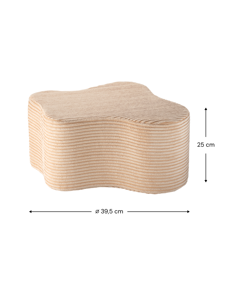 Wigiwama Brown Sugar Cloud Pouffe - ribbed fabric pouffe