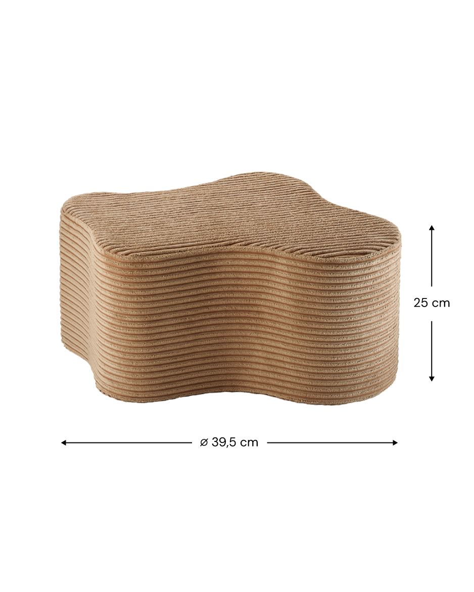 Wigiwama Toffee Cloud Pouffe - ribbed fabric pouffe