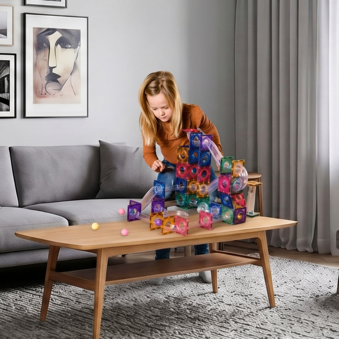 Coblo Magnetische Knikkerbaan Pastel – 100 stuks in gebruik