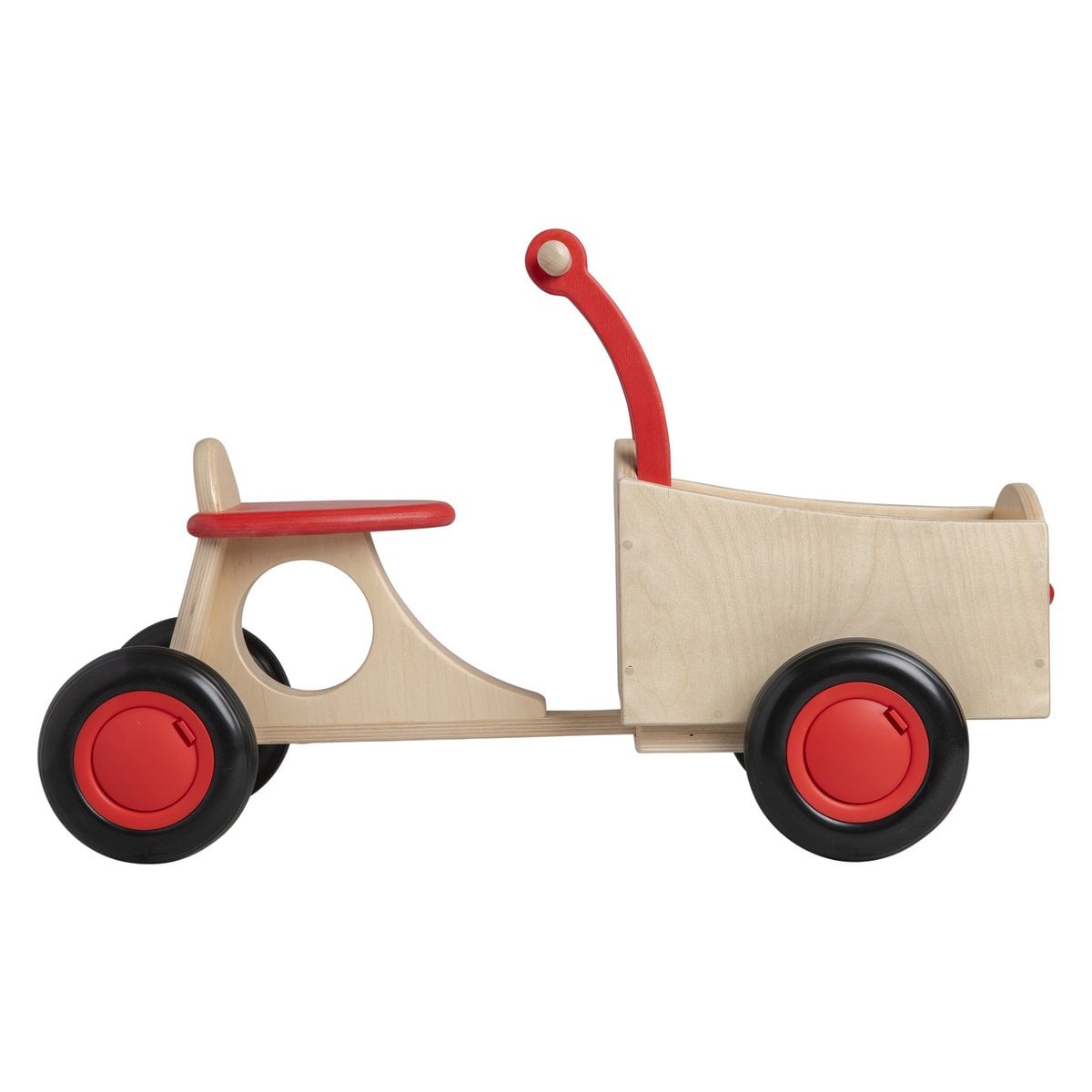Van Dijk Toys houten kinder loop bakfiets vanaf 1 jaar - Rood (Kinderopvang kwaliteit)