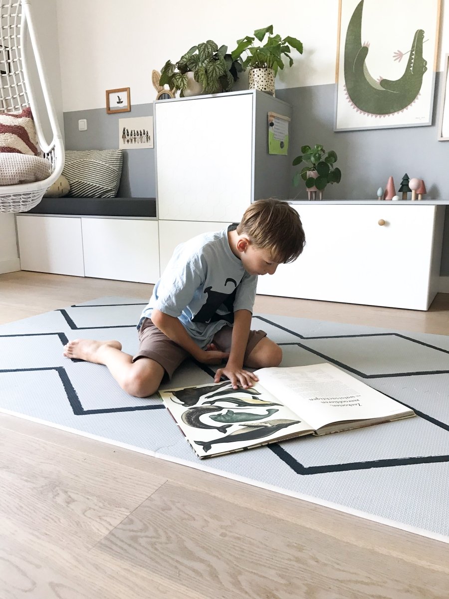 Beni speelmat foam - bewolkt grijs -