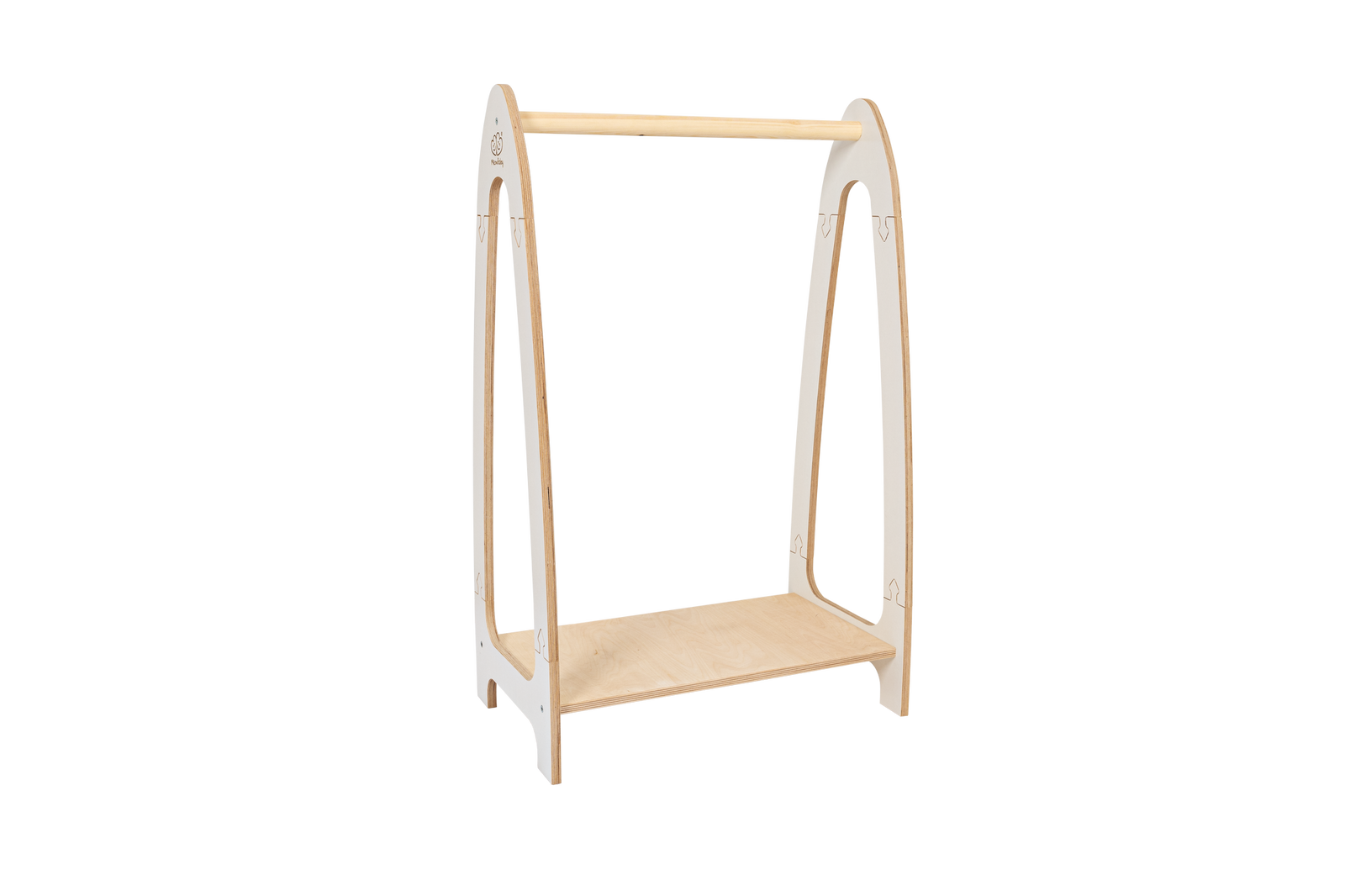 houten kinderkledingrek boog wit klein op kindhoogte, aanvullende productfoto 2
