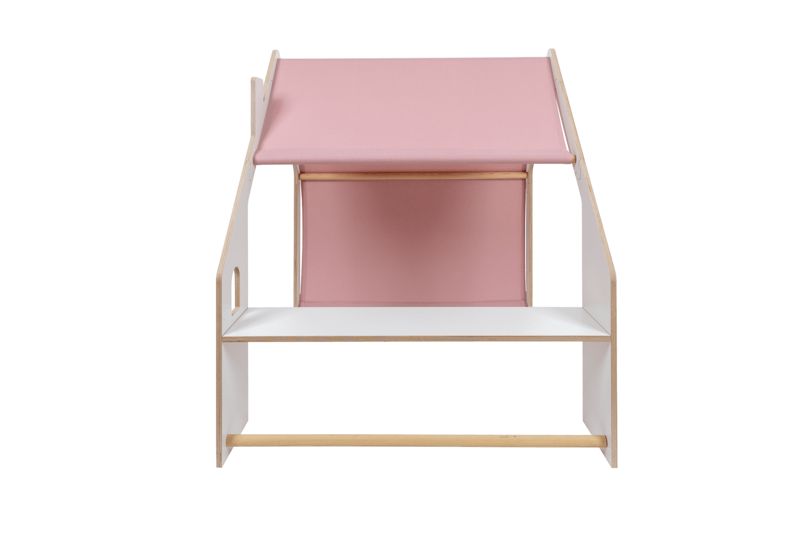 houten speelhuisje wit met roze dak voor kinderkamer, aanvullende productfoto 4